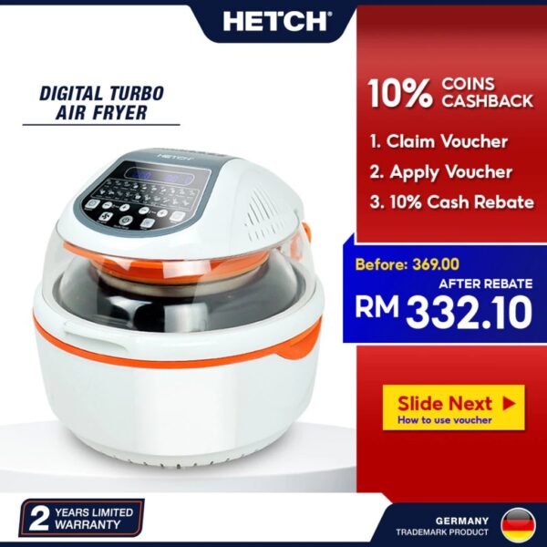 Digital Turbo Air Fryer – Healthy Oil-Free Cooking, Easy to Use