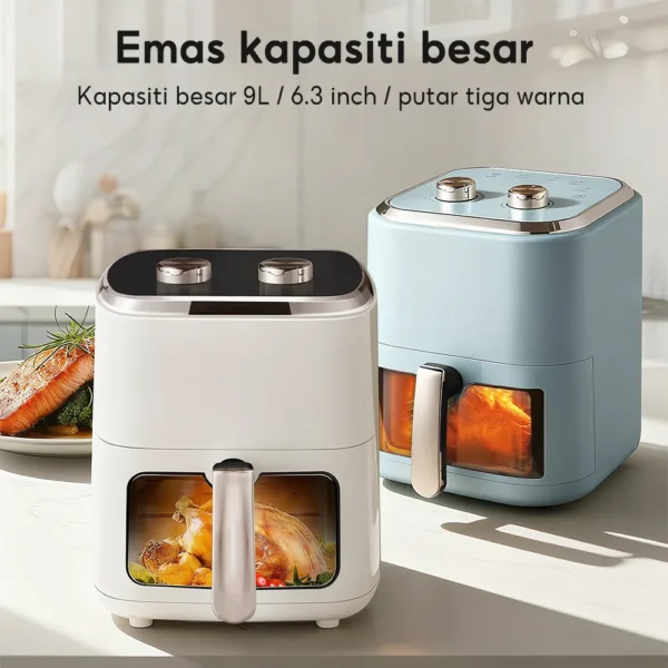 SIMMO 8L Visible Window Air Fryer – Large Capacity Healthy Oil-Free Cooking